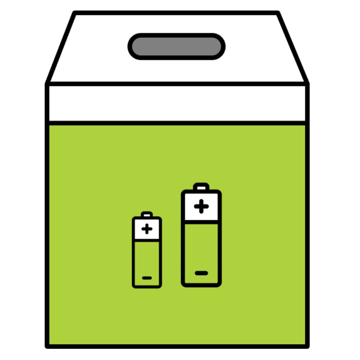 Icône Bac à piles (en magasin) pour le tri