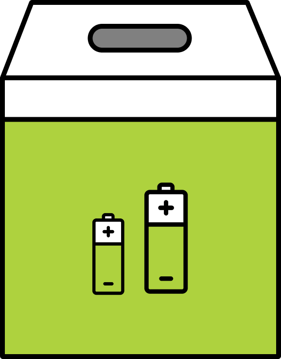 Icône Bac à piles (en magasin) pour le tri