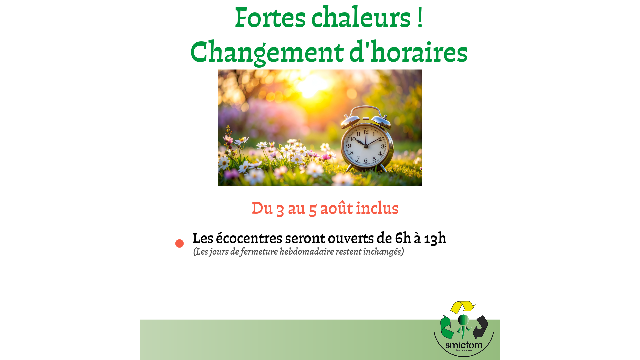 Modification des horaires des écocentres