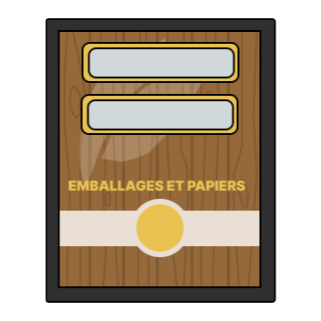 Icône Borne Emballages et Papiers pour le tri